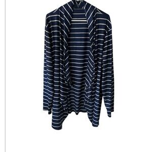 Navy Striped Women's Cardigan 3x EUC